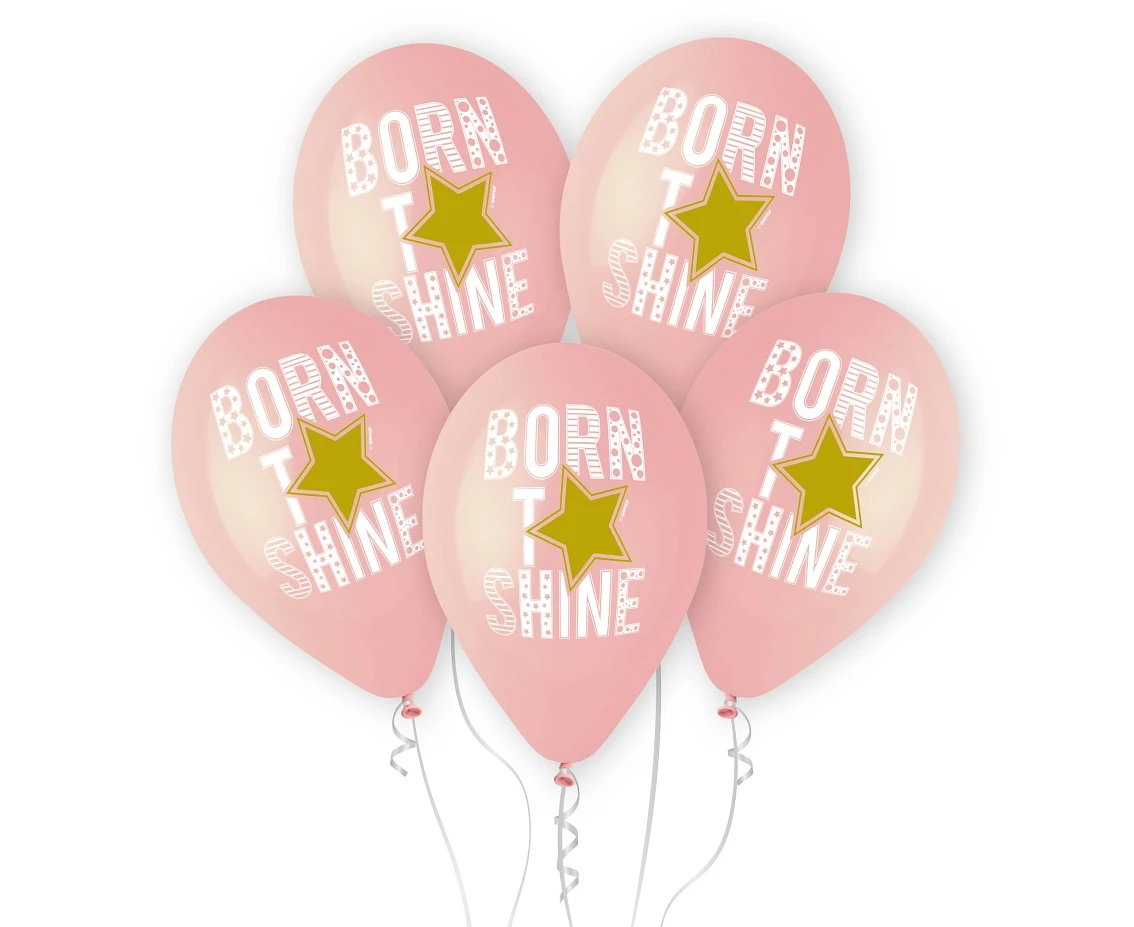 Balony Gemar 13", pastel premium hel born to shine (różowe), 5szt. KK