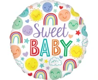 Balon foliowy 18" Sweet Baby Icons, zapakowany KK