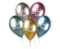 Balony Gemar 13", shiny premium hel happy birthday, 5szt.