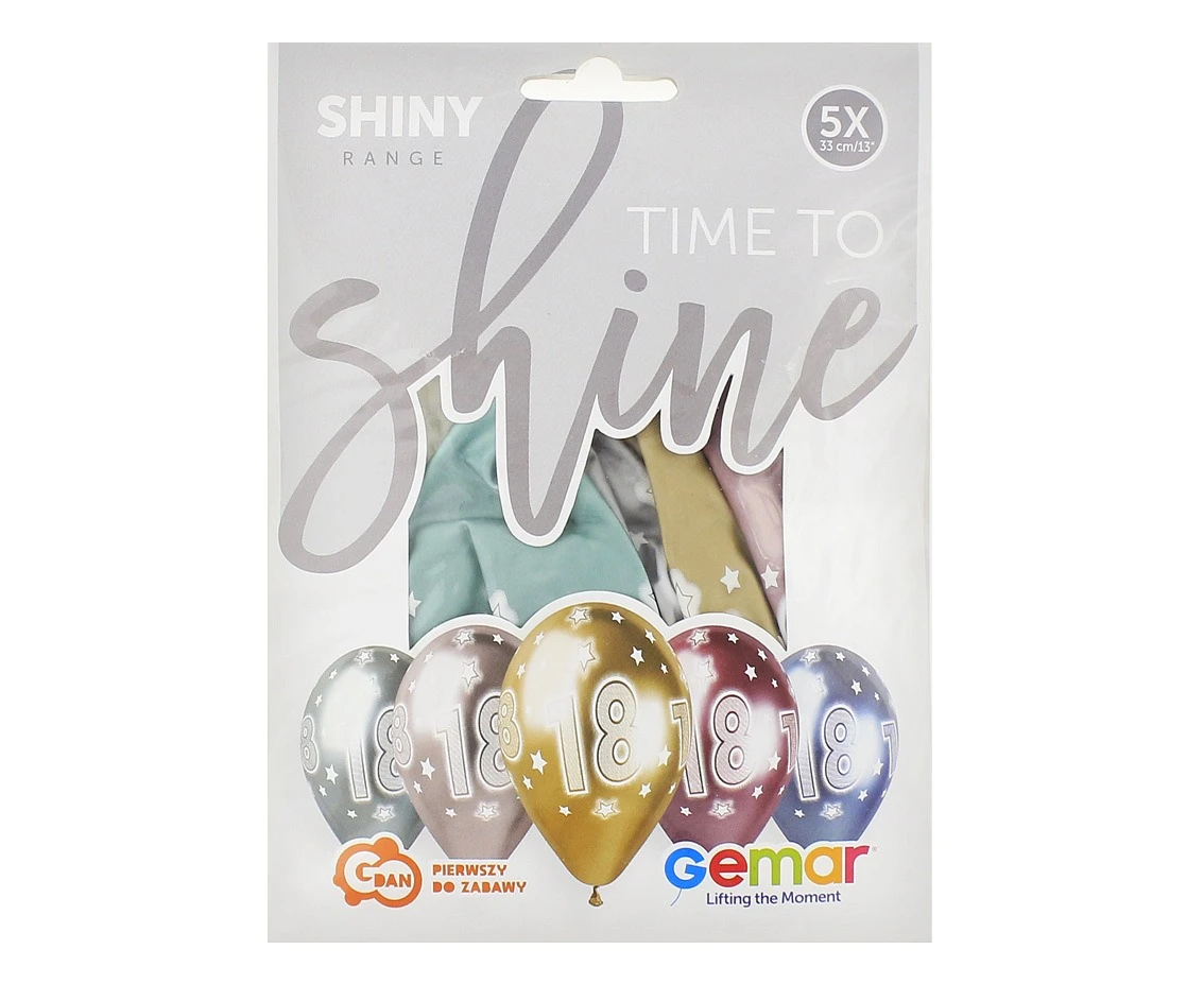 Balony Gemar 13", shiny premium hel kosmiczna 18ka, 5szt. KK