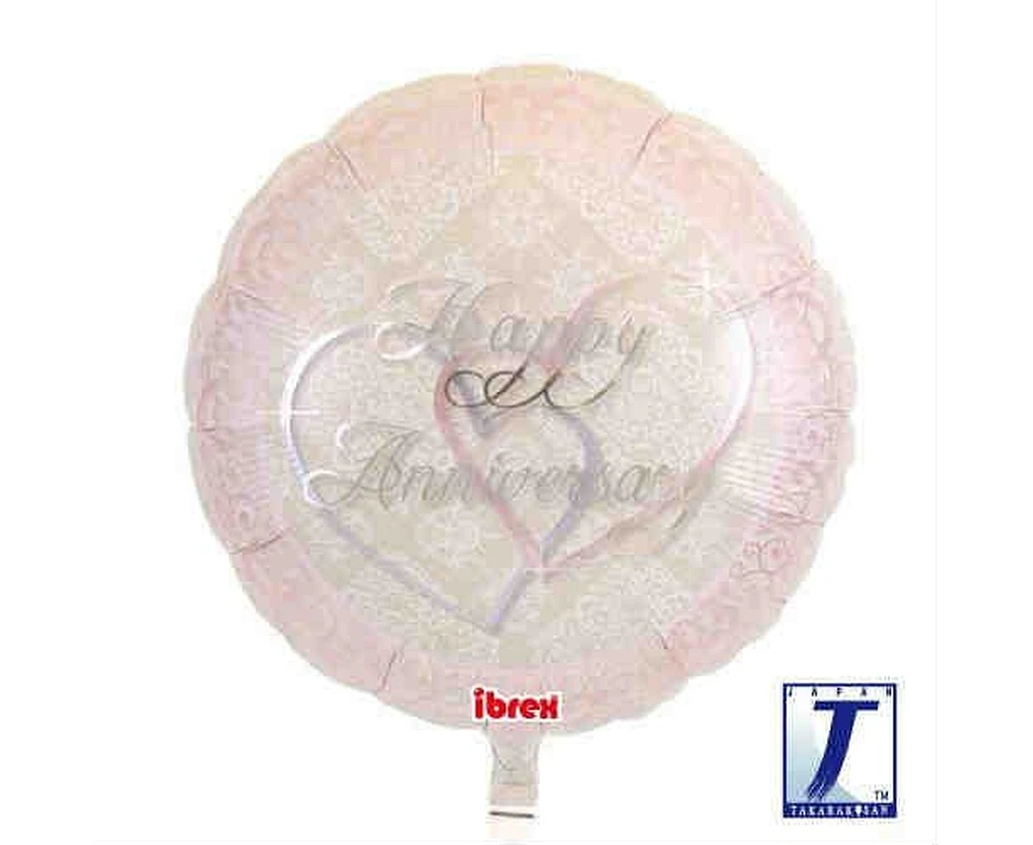 Balon Ibrex Hel, okrągły 14", Happy Anniversary, packed