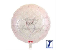 Balon Ibrex Hel, okrągły 14", Happy Anniversary, packed