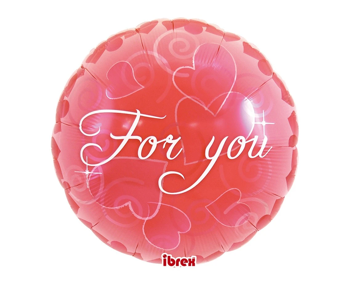 Balon Ibrex Hel, okrągły 14", For You, packed