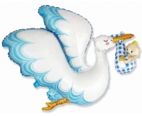 Balon foliowy 24" FX - Bocian Baby Boy, pakowany