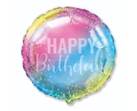 Balon foliowy 18" FX - Birthday, gradient, niepakowany
