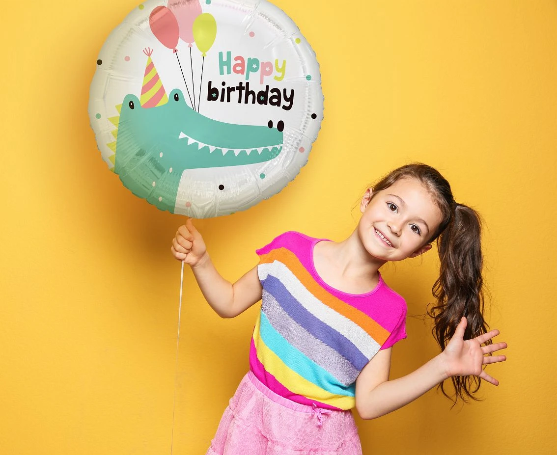 Balon foliowy Krokodylek (Happy Birthday), 18" KK