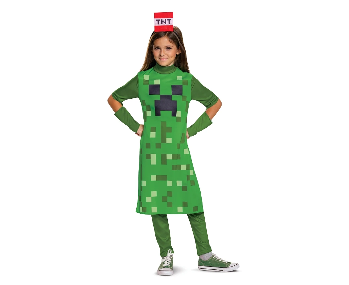 Strój Dziewczynka Creeper Classic - Minecraft (licencja), rozm. M (7-8 lat)
