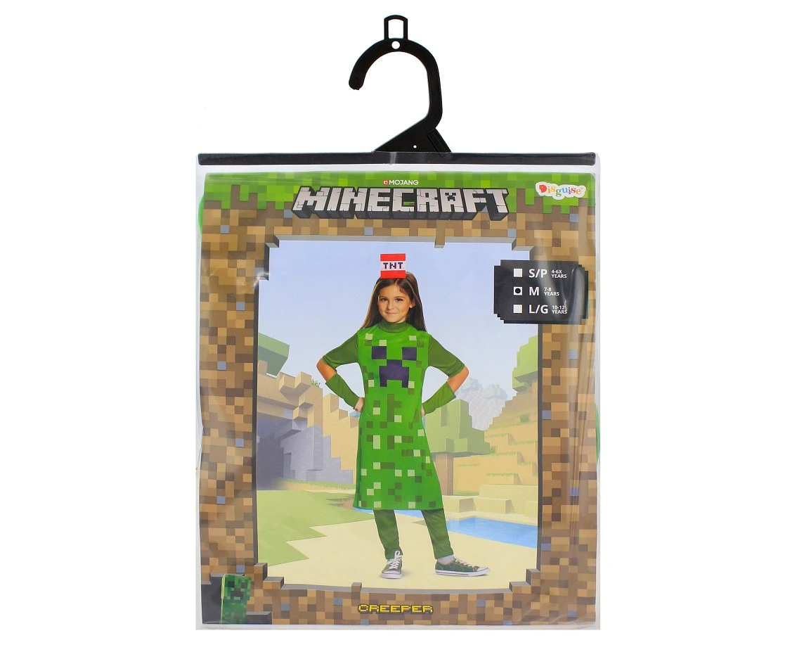 Strój Dziewczynka Creeper Classic - Minecraft (licencja), rozm. M (7-8 lat)