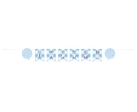 Banner papierowy Gingham 1st Birthday, niebieski, 183 cm KK