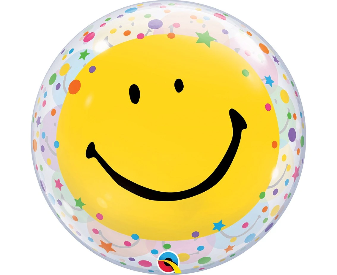 Balon foliowy 22" QL Bubble Poj. "Get Well Soon - Smile Faces" KK