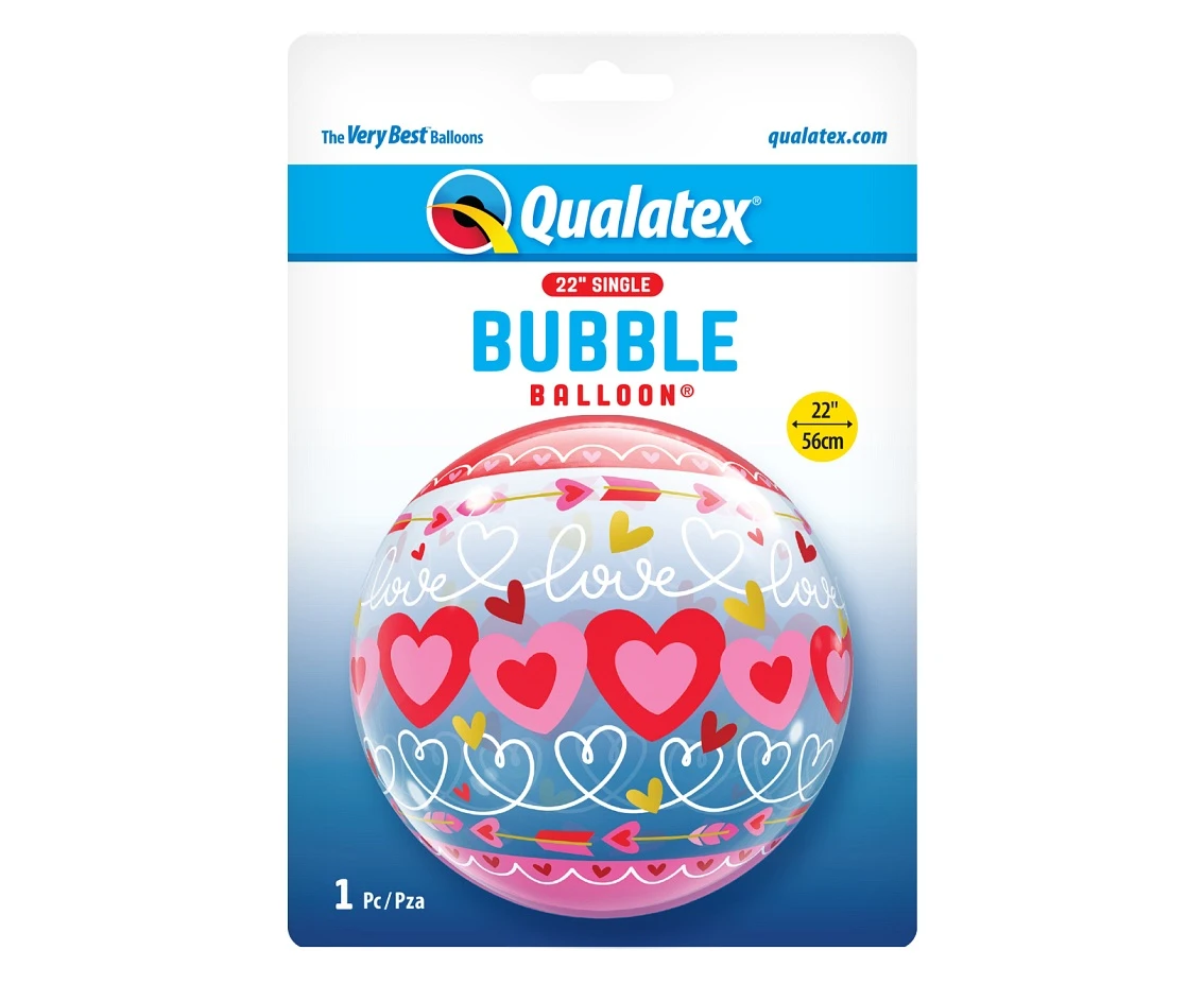Balon foliowy 22" QL Bubble Poj. "Love - Connected Hearts" KK