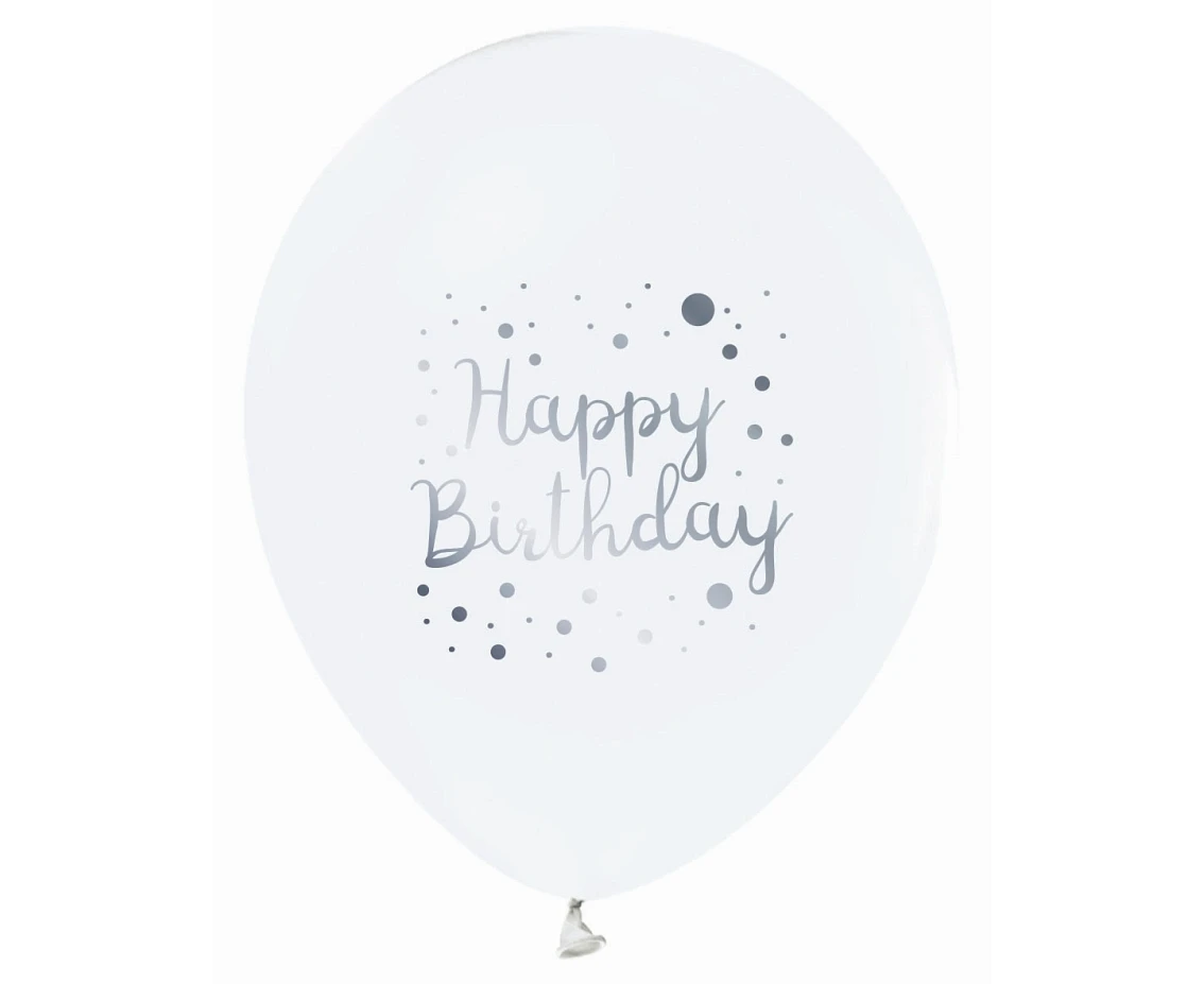 Balony Happy Birthday, 12"/ 5 szt.