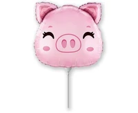 Balon foliowy 14" FX - Świnka (głowa), niepakowany
