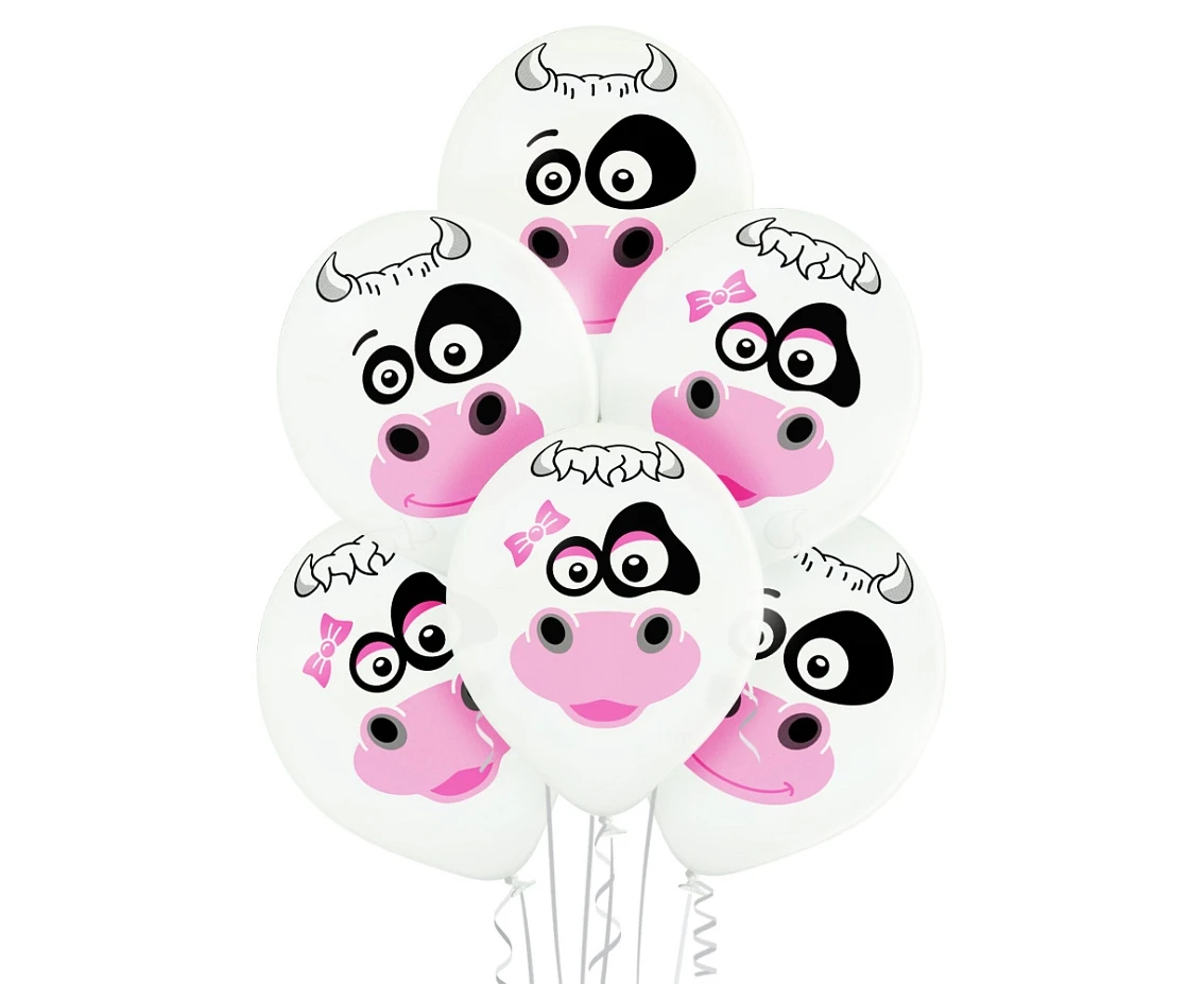 Balony Belbal 12", D11, krowy, 6szt.