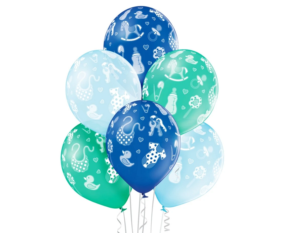 Balony Belbal 12", D11, baby chłopiec, 6szt. KK