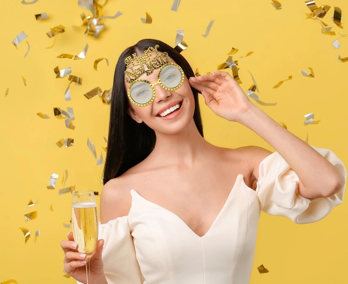 Okulary HNY, złote