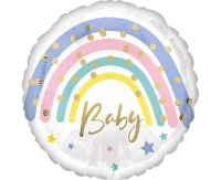 Balon foliowy 18" Pastel Rainbow Baby, zapakowany KK