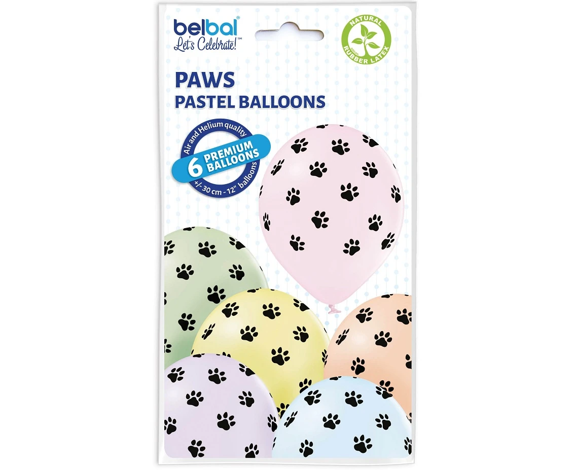 Balony Belbal 12", D11, łapki, 6szt.