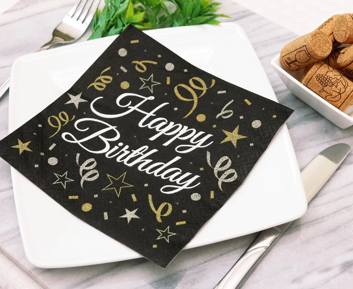Serwetki B&C Happy Birthday, certyfikat FSC, 33x33 cm, 20 szt.