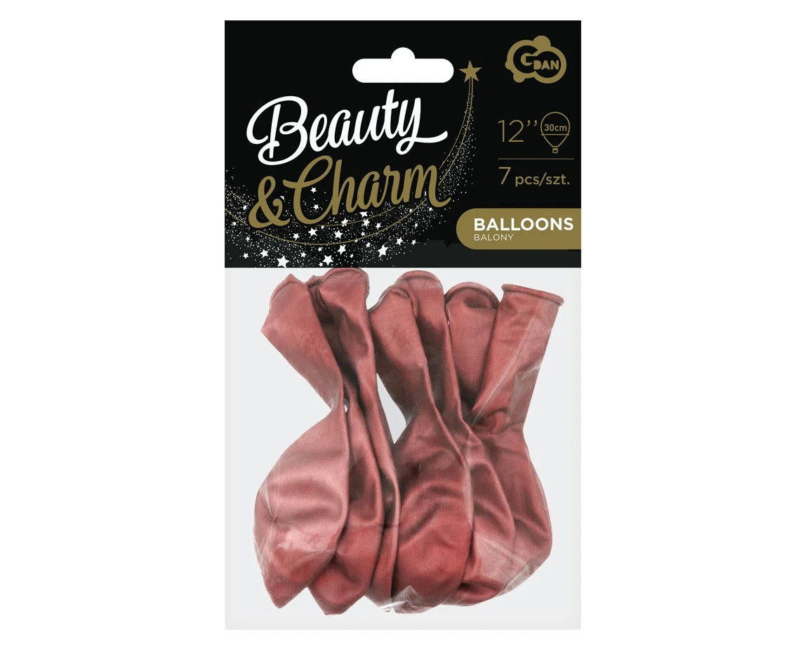 Balony B&C 12", platyna czerwone, 7szt. KK