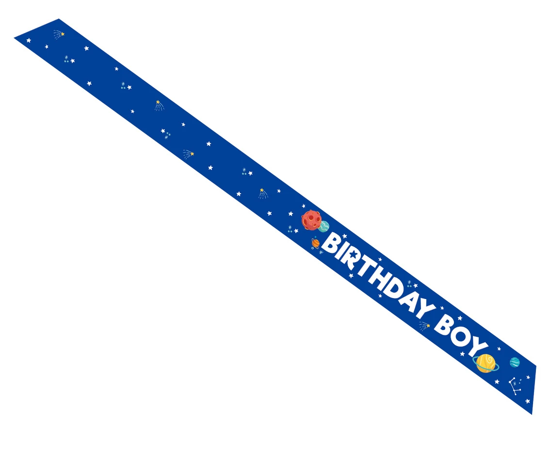 Szarfa urodzinowa Birthday Boy w Kosmosie, rozm. 10 x 150 cm