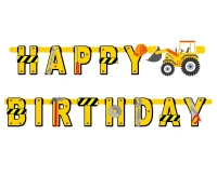 Girlanda papierowa Happy Birthday Plac Budowy, dł. 220 cm