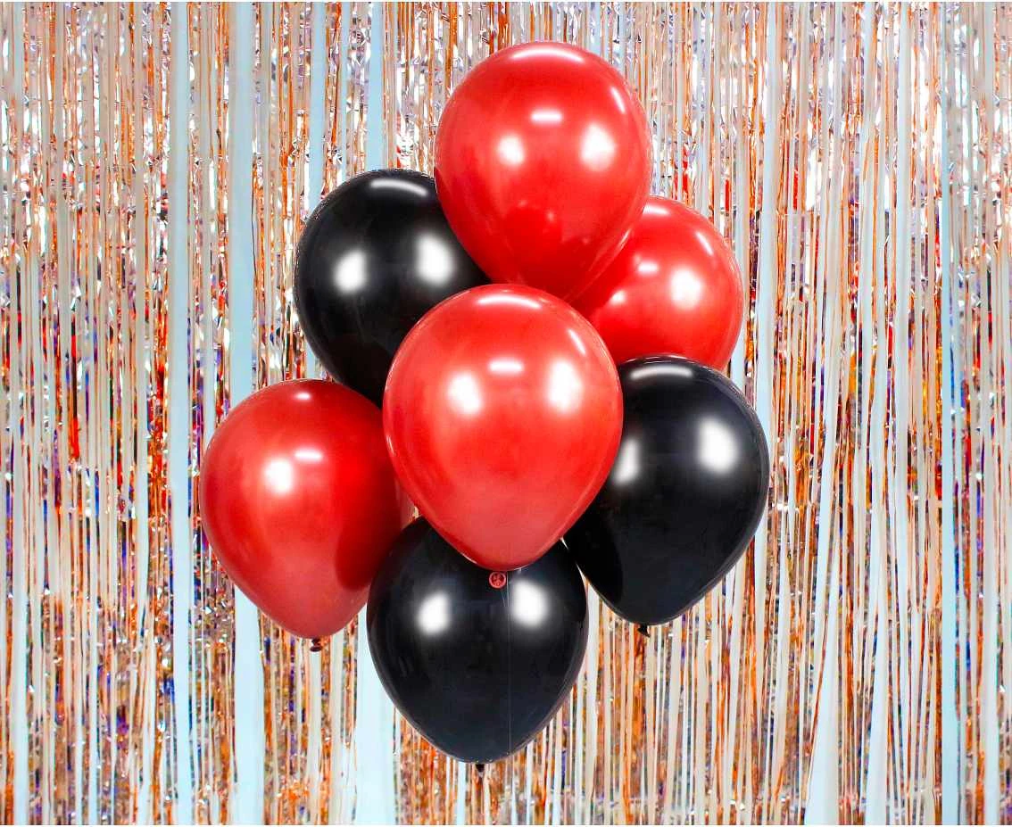 Bukiet balonowy B&C czerwono-czarny, 7 szt.