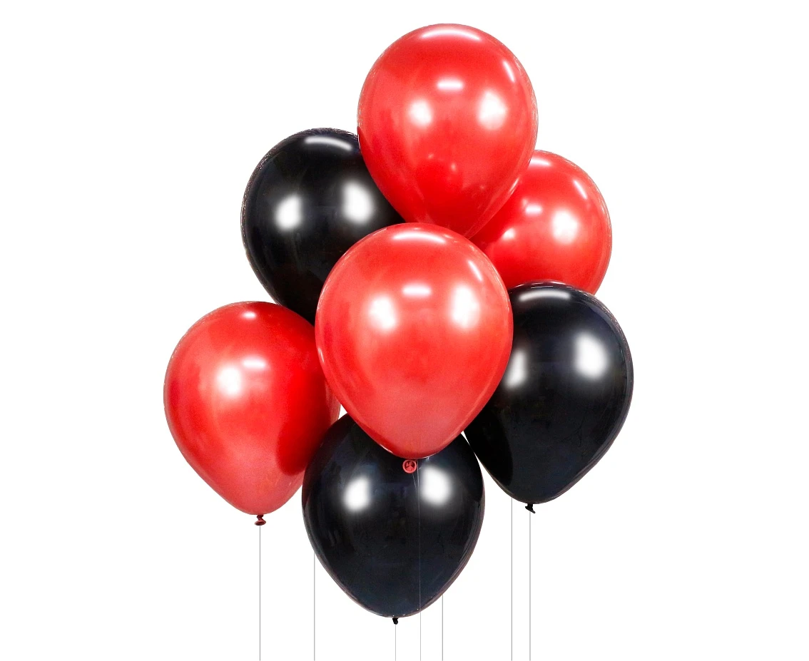 Bukiet balonowy B&C czerwono-czarny, 7 szt.