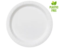 Talerzyki papierowe, białe, rozm. 23 cm, 8 szt. (plastic-free)