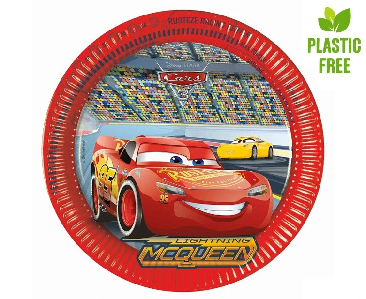 Talerzyki papierowe Cars 3 (Disney), next generation  23cm, 8 szt. (plastic-free) KK