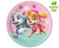 Talerzyki papierowe Paw Patrol Skye & Everest (Nickelodeon), next generation, 23cm, 8 szt. (plastic-free)