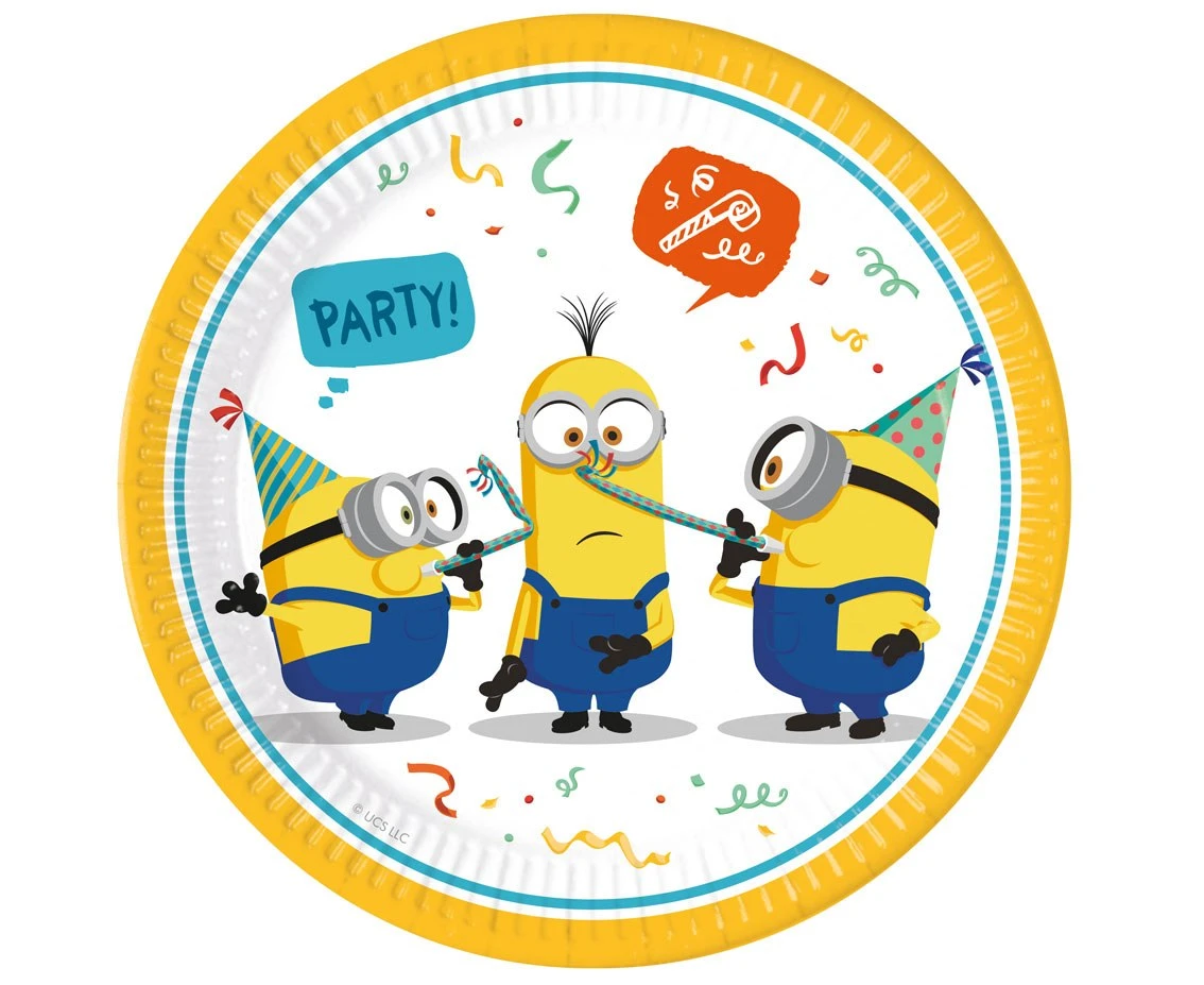 Talerzyki papierowe Minions Rise of Grue (Universal), next generation, 23cm, 8 szt. (plastic-free) (papier FSC)