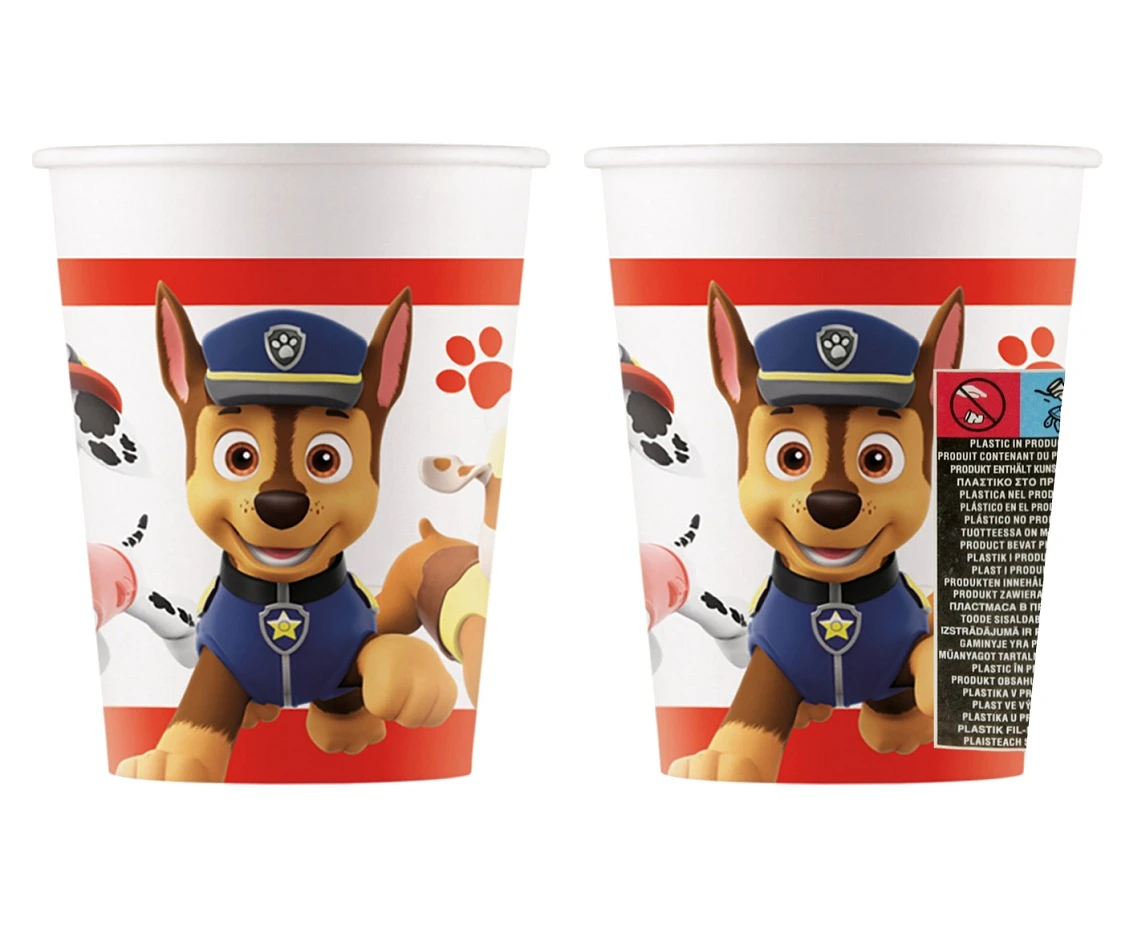Kubeczki papierowe (WM), Paw Patrol - Ready for Action (Nickelodeon), 200ml, 8 szt. (SUP label) (papier FSC) KK
