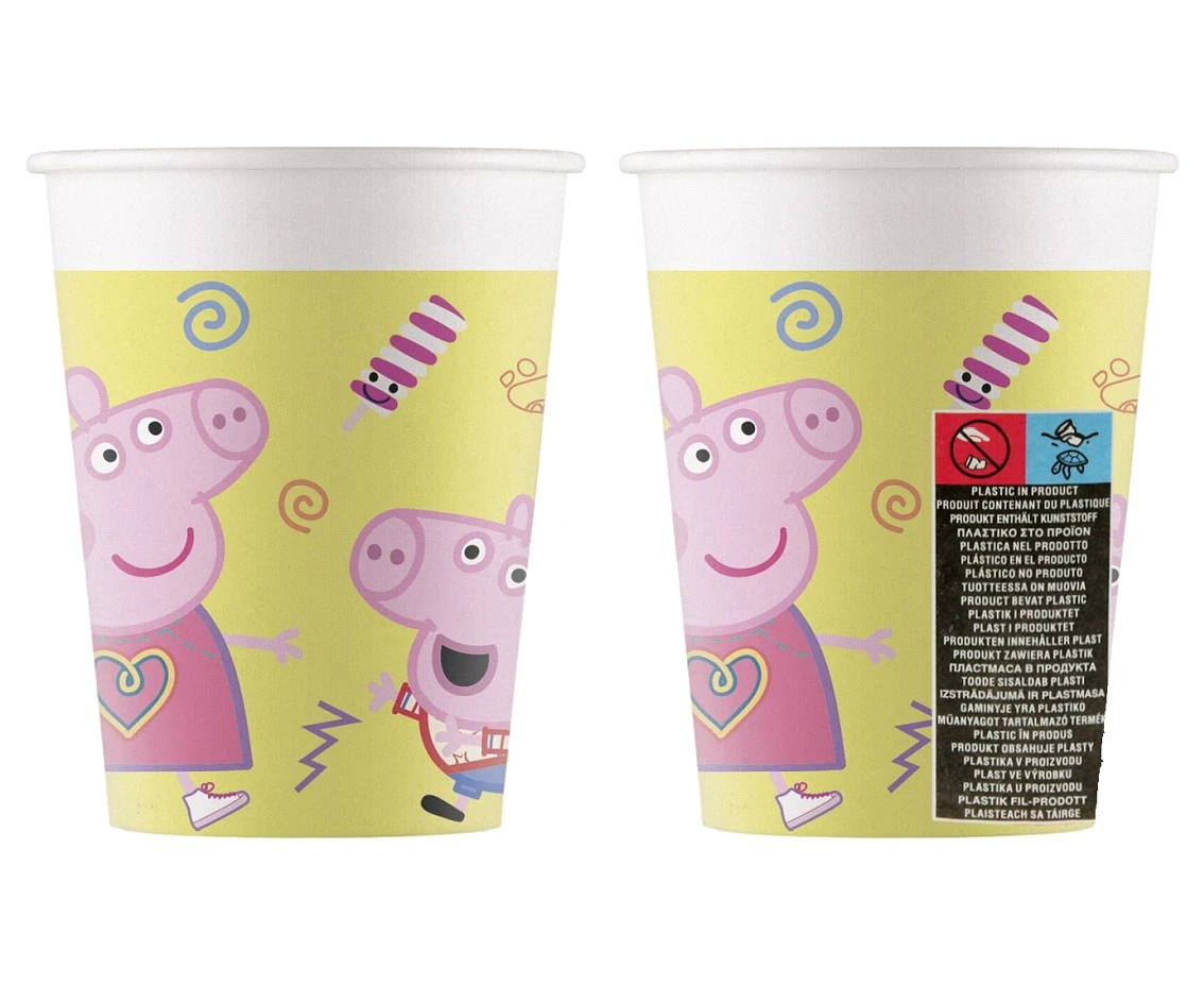 Kubeczki papierowe (WM), Peppa Pig Messy Play (Hasbro), 200ml, 8 szt. (SUP label) (numer do zamówień 93471) KK
