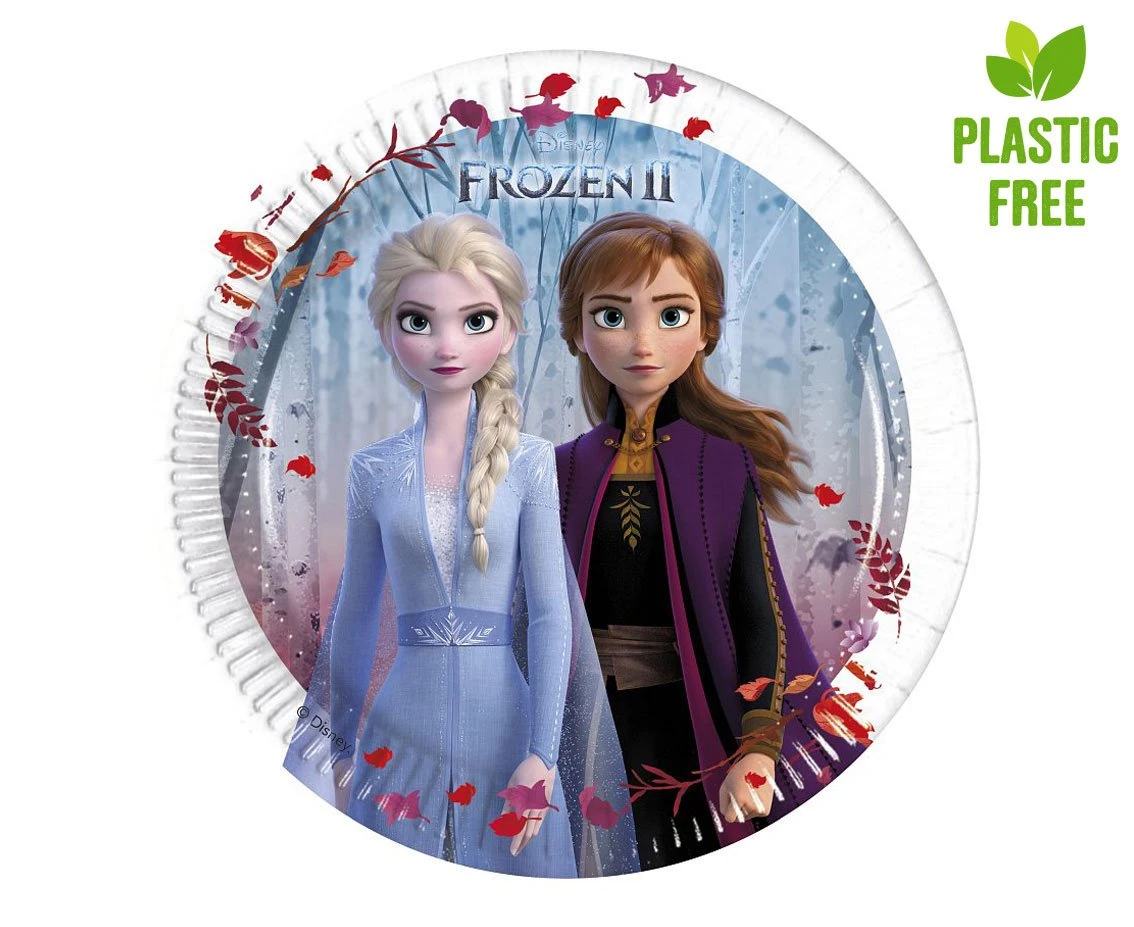 Talerzyki papierowe Frozen 2 (Disney), next generation 20 cm, 8 szt. (plastic-free) (papier FSC) KK