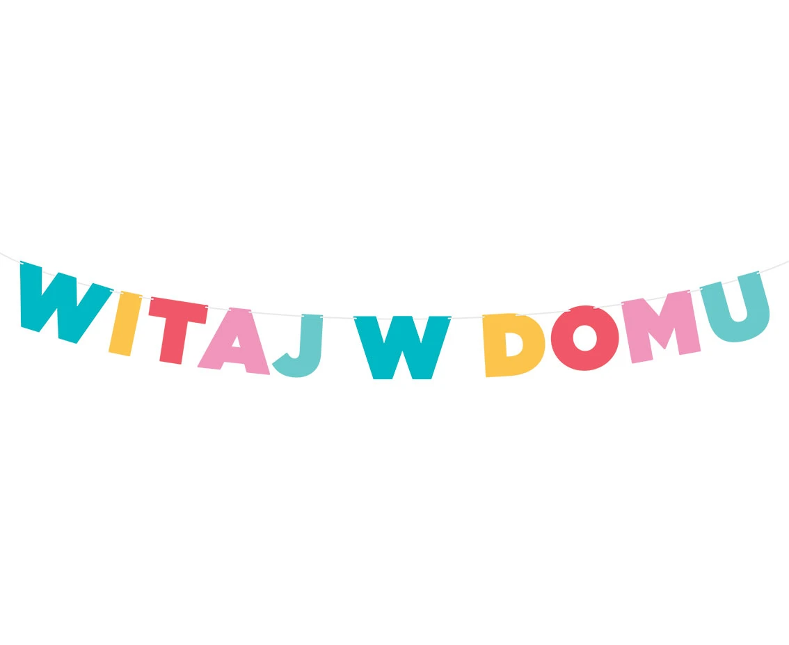 Girlanda papierowa Witaj w domu, 200 cm