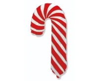 Balon foliowy 24" FX - Świąteczny lizak, biało-czerwony, niepakowany