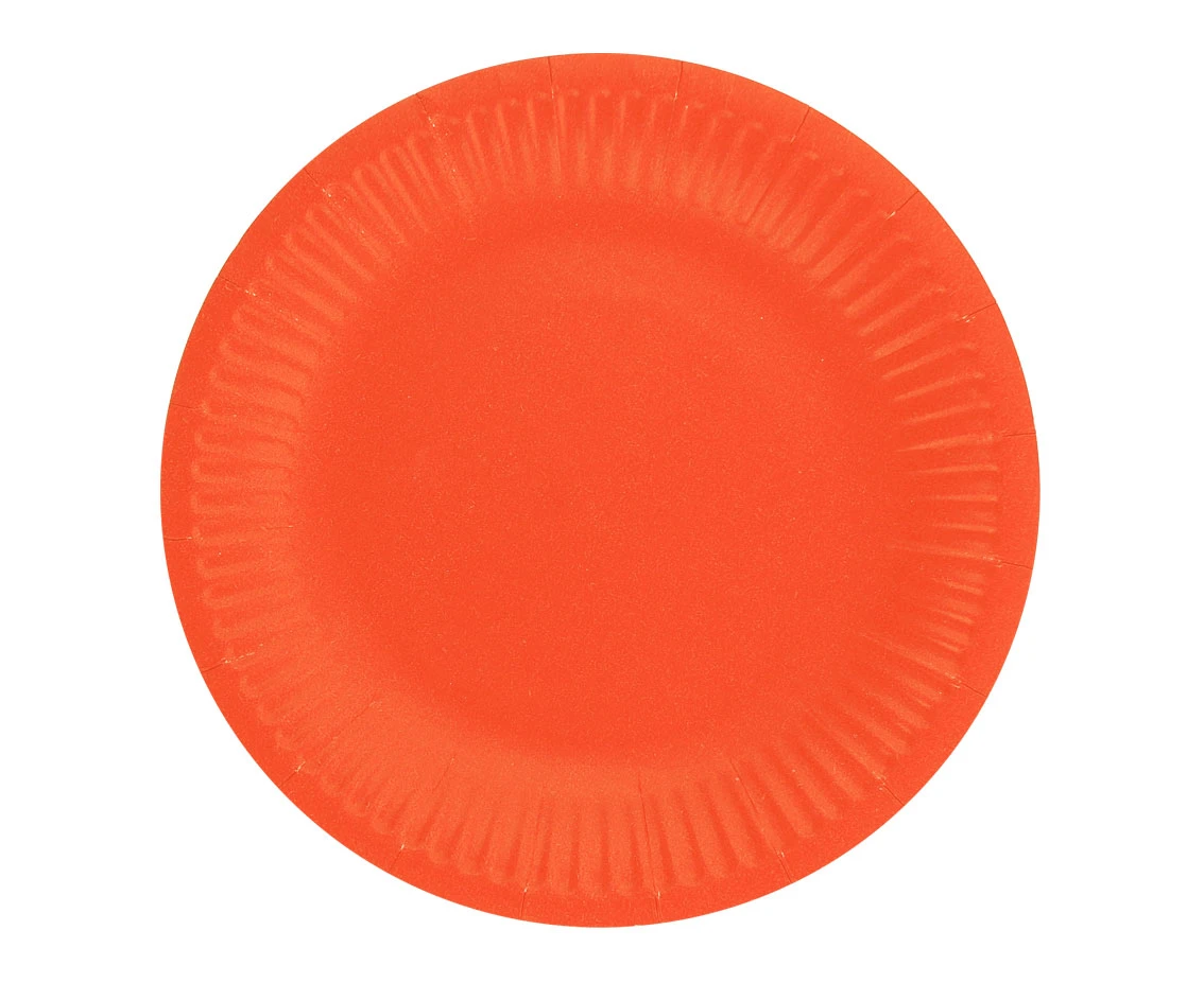 Talerzyki pap. jednokolorowe, czerwone, certyfikat FSC, 18 cm, 6 szt.