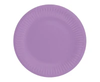 Talerzyki pap. jednokolorowe, lawendowe, certyfikat FSC, 18 cm, 6 szt.
