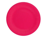 Talerzyki pap. jednokolorowe, magenta, 18 cm, 6 szt.
