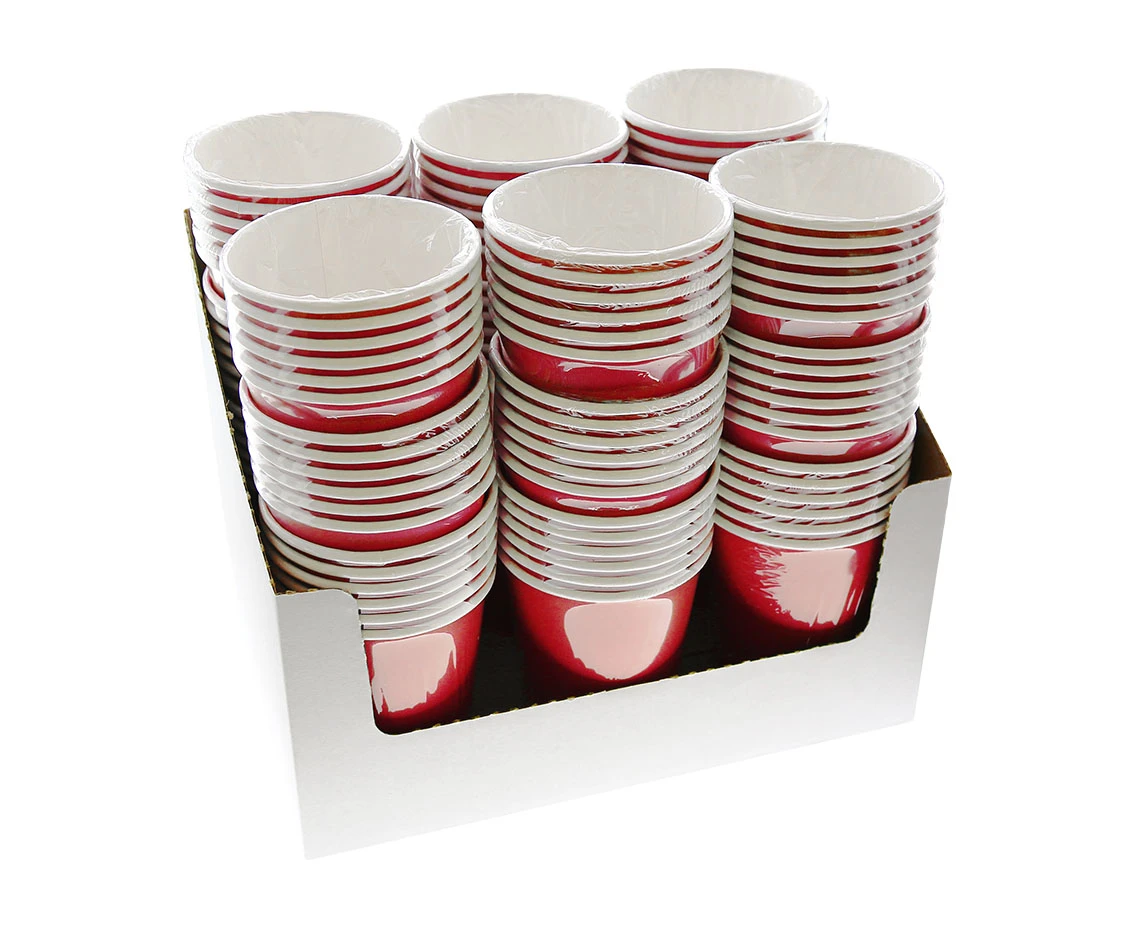 Kubeczki pap. jednokolorowe, czerwone, 250 ml/ 6 szt.