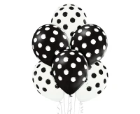 Balony Belbal 12", D11, pędzel w groszki, 6szt.
