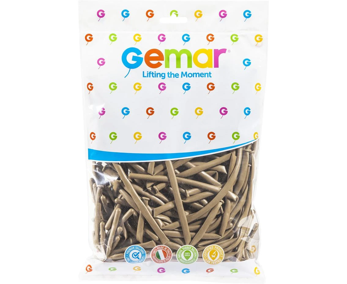 Balony Gemar, rurki włoskie latte, 100szt.