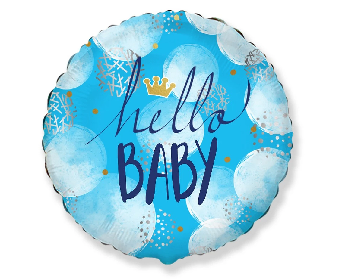 Balon foliowy 18" FX - Hello Baby Boy, pakowany KK