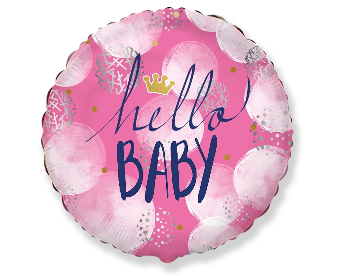 Balon foliowy 18" FX, Hello Baby Girl, pakowany KK