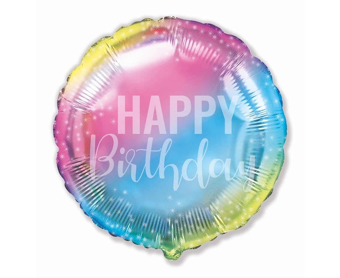 Balon foliowy 18" FX - Birthday, gradient, pakowany