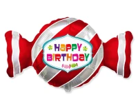 Balon foliowy 24" FX - Słodki cukierek, czerwony, pakowany KK