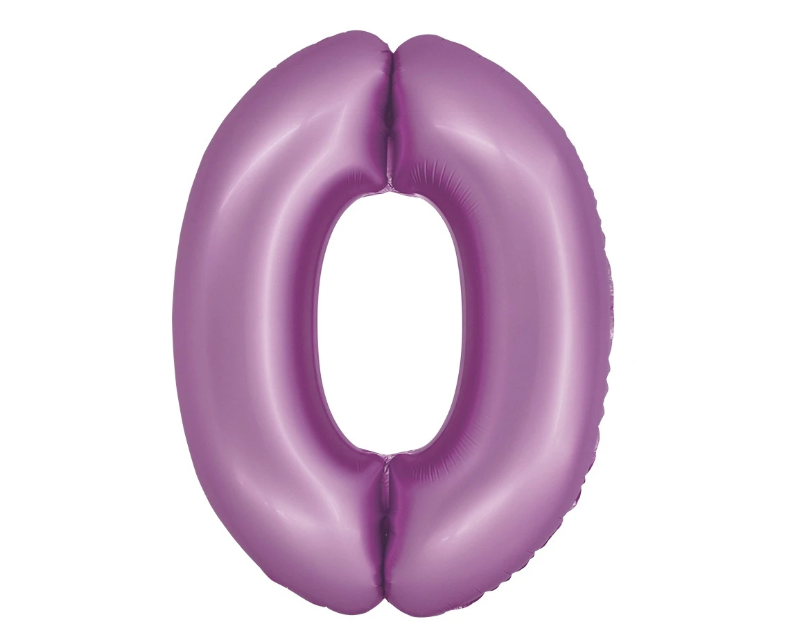 Balon foliowy Smart, Cyfra 0, lawendowa matowa, 76 cm KK