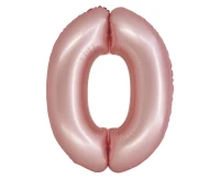 Balon foliowy Smart, Cyfra 0, j. różowa matowa, 76 cm