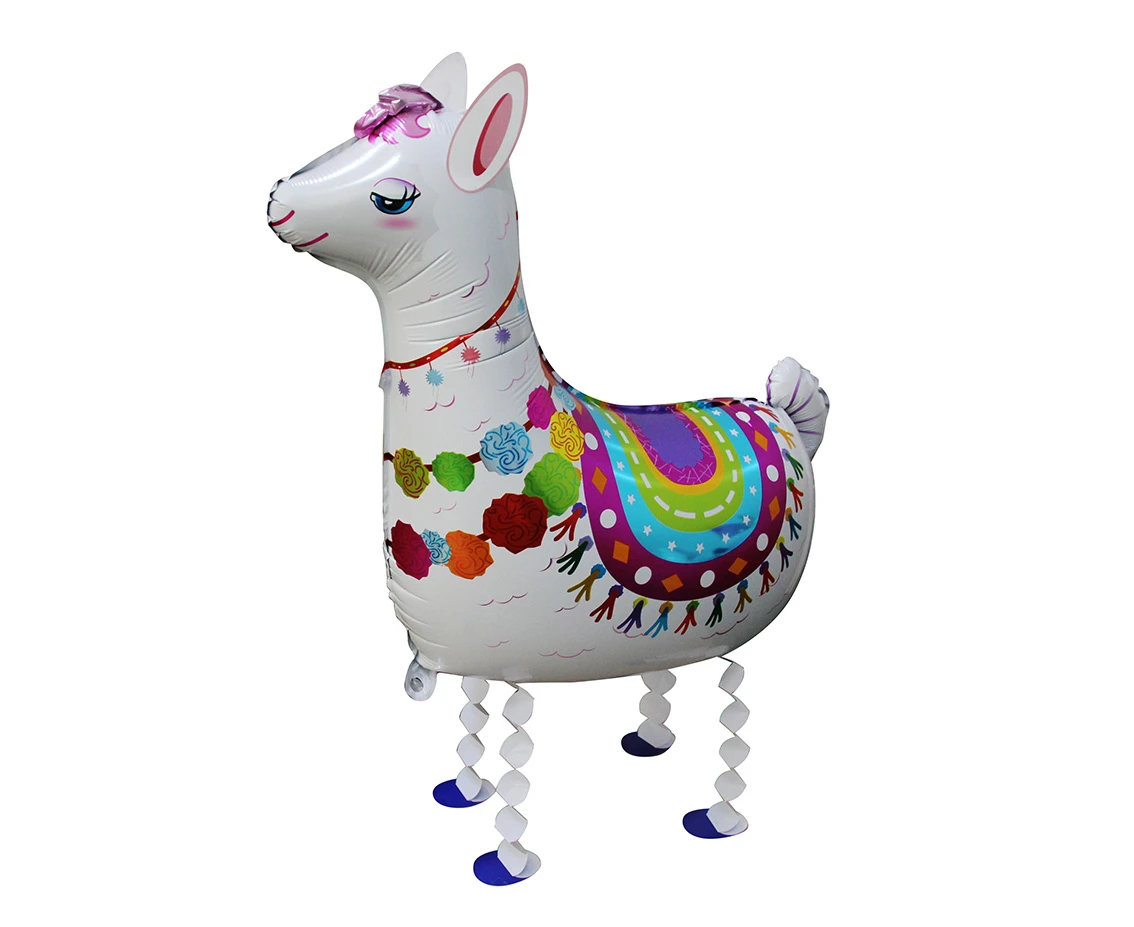 Balon foliowy Lama, 67x75 cm, biała, chodząca KK